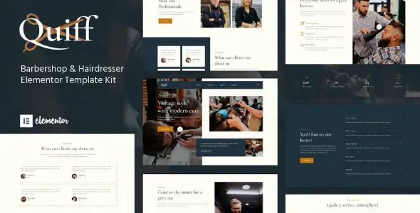 Quiff – Barbershop & Hairdresser Elementor Template Kit